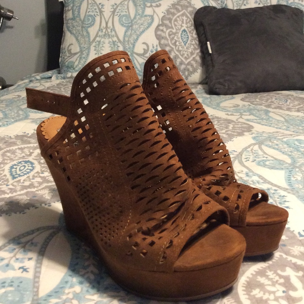 Not Rated Tan Wedges
